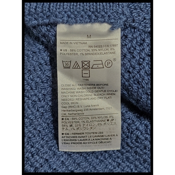 Banana Republic Long Knit Turtleneck Sweater Vest Open Belted Sides Blue Medium - Picture 8 of 11